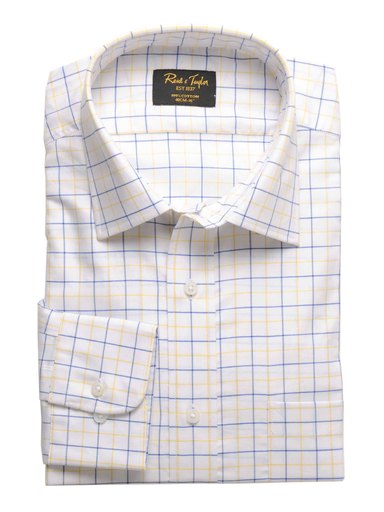 Reid & Taylor Men Check White Shirts