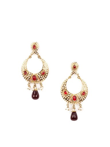 Royal Diadem Red Earrings