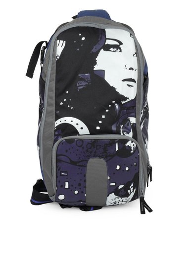 Wildcraft Unisex Blue and Grey Printed Duffel Bag