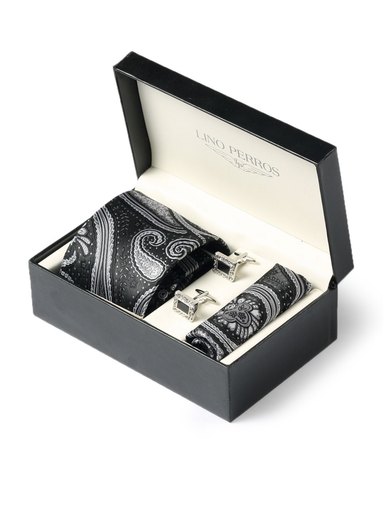 Lino Perros Men Formal Black Accessory Gift Set
